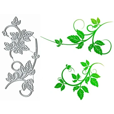 Afbeelding van 2 Stks Lente Tak Blad Bloem Metalen Die Cuts, Snijden Dies Cut Stencils Voor DIY Uitnodigingskaart Scrapbooking Album Decoratieve Embossing Papier Kaarten Maken