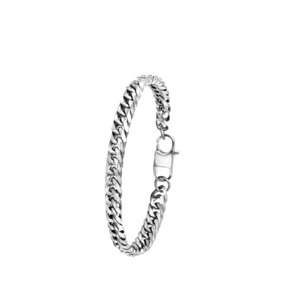 Afbeelding van Lucardi Armband silvercoloured, Heren, Maat: 19, Silver/coloured