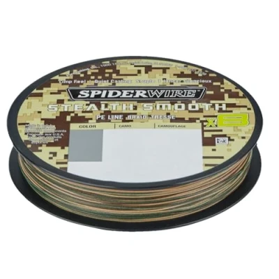 Afbeelding van Spiderwire Stealth Smooth 8 New 2020, 150 m, Camo, voudig gevlochten koord met microcoating, 0,06 mm 0,39 mm, 5,4 kg 46,3 kg, slijtvast (150, 0,05 kg)