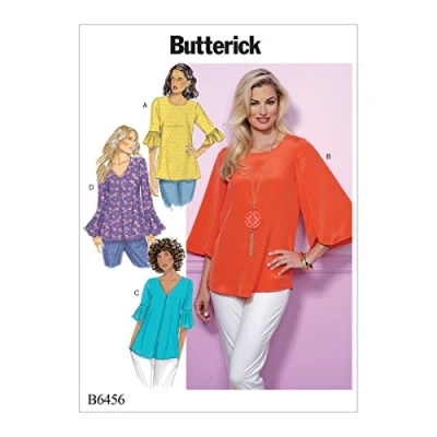 Afbeelding van Vlinder Patronen 6456 E5,Missen Top,Maten 14 22, Tissue Multi kleuren, 17 x 0.5 22 cm