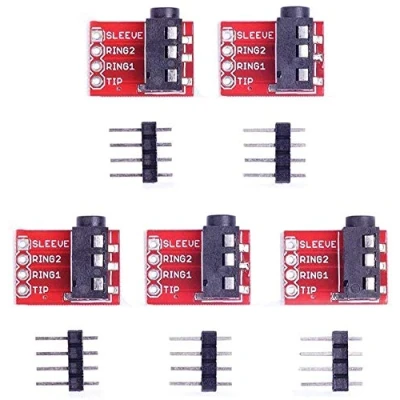 Afbeelding van ICQUANZX TRRS 3,5 mm audio jack breakout MP3 stereo hoofdtelefoon video module voor Arduino (verpakking van 5 stuks)