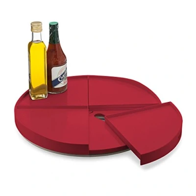 Afbeelding van YouCopia 08160 38 RED Crazy Susan Draaitafel met uitschuifbare planken, kunststof, rood