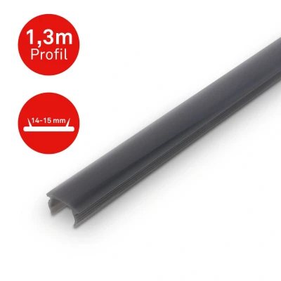 Afbeelding van BRILONER Pimp your panel diffuser dark smoke look, kunststof profiel, accessoire akoestisch paneel, klembaar, inkortbaar, 1,3m, look