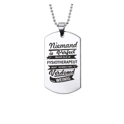 Afbeelding van Ketting RVS Niemand Is Perfect Fysiotherapeut