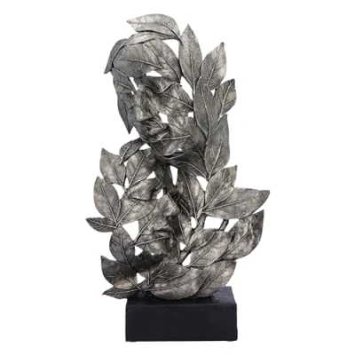 Afbeelding van Nemesis Now Natuurlijke emotie omhelzing 38cm, hars, zilver, moeder en kind bladeren sculptuur, babyshower, voor natuur kunstliefhebbers, gegoten in de fijnste vakkundig handgeschilderd