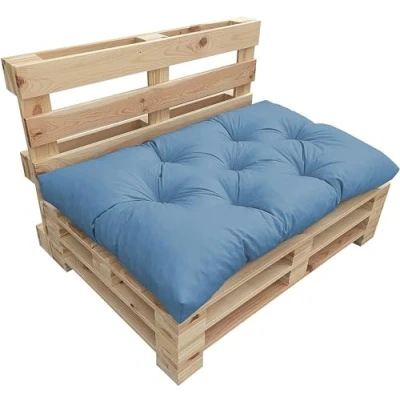 Afbeelding van Chilly Pilley Palletkussen Waterdicht Palletmeubels Tuinkussen Waterafstotend Vele Maten En Kleuren (Zitkussen 120x80x12 Pastelblauw)