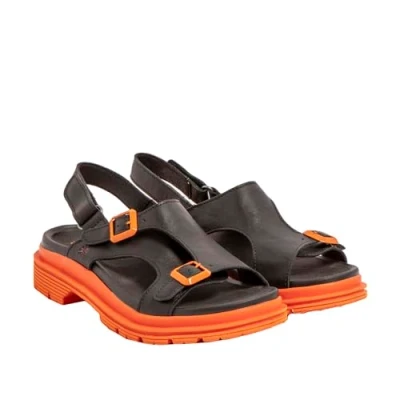 Afbeelding van ART 1551 Birmingham, damessandalen, Nappa, zwart, oranje, 42 EU