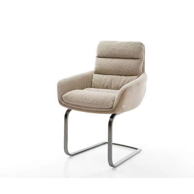 Afbeelding van DELIFE sledemodel Abelia Flex met armleuning materiaalmix mud vlak roestvrij staal