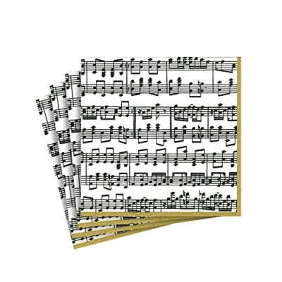 Afbeelding van Caspari 11020C papieren servetten drielaags, 20 stuks 24 x cm, Musica