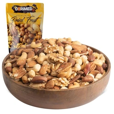 Afbeelding van Gemengde noten 1 Kg (amandelen, hazelnoten, cashewnoten, pecannoten, paranoten en walnootkorrels) , hersluitbare zak