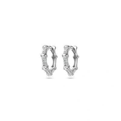 Afbeelding van Zilver gerhodineerd klapoorringen zirkonia 13 mm 1340481