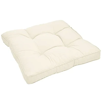 Afbeelding van Beautissu Loungekussen XLuna zitkussen voor tuin tuinmeubelen lounge dikke bekleding in 70x70x10 cm naturel