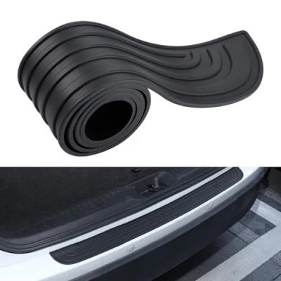 Afbeelding van Auto Achterbumper Beschermer voor Volvo XC60 I 2008 2013, Anti kras Rubber Protector Cover Bumper Strip(Bla ck,104cmx9cm)