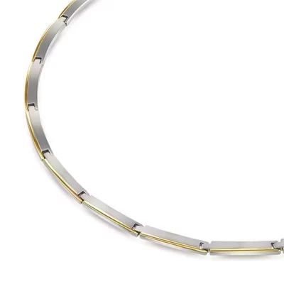 Afbeelding van Boccia 08028 02 Ketting titanium zilver en goudkleurig 49 cm