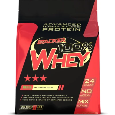 Afbeelding van 100% Whey 908gr Aardbei