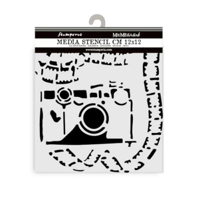 Afbeelding van Stamperia Dikke stencils voor plakboeken, albums, kaarten, bullet journals en meer, flexibel materiaal, gemakkelijk te reinigen, perfect hobby&#039;s, ambachten geschenken (kunst van reizen,