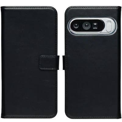 Afbeelding van Google Pixel 10 Pro XL Hoesje Echt leder Selencia Bookcase Zwart Telefoonhoesje