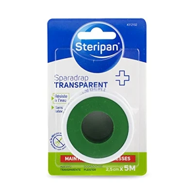 Afbeelding van Steripan Sparadrap Transparant Water en latexvrij Hypoallergeen 2,5 cm x 5 m Set van 2