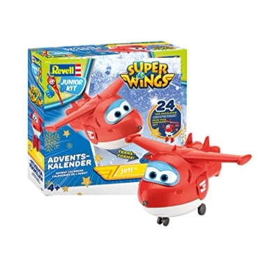 Afbeelding van Revell Junior Kit 01024 Super Wings Adventskalender Jett bouwen schroevenspel, 24 dagen cool knutselplezier, vanaf 4 jaar, 20 cm