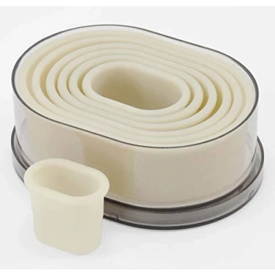 Afbeelding van thermohauser Uitsteekvormpjes (nylon), ovaal en glad, wit, diameter 4,5 12,3 cm, 7 delig