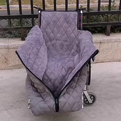 Afbeelding van TEMKIN Winter Thicken Rolstoel Warmer Deken, Winddicht Fleece Gevoerd Gezellige Beenhoes met Rits voor Been Onderlichaam Warm Oudere Patiënten en Gehandicapten