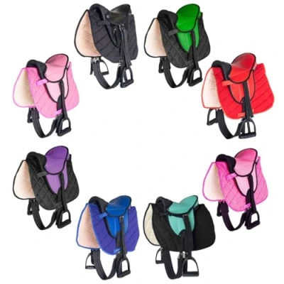 Afbeelding van PFIFF 103106 Zadelset voor shettys of houten paarden, complete set, kinderzadel, rood