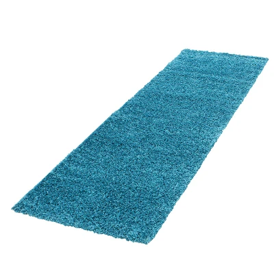 Afbeelding van Hoogpolige loper Life Turquoise 80x250cm Adana Carpets