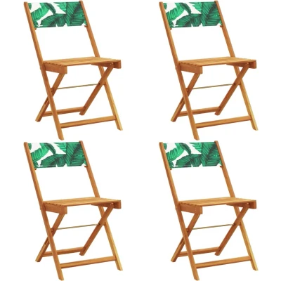 Afbeelding van vidaXL Tuinstoelen 4 st inklapbaar stof en massief hout groen