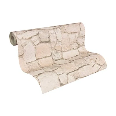 Afbeelding van GROTE STENEN BEHANG Industrieel beige bruin meerkleurig A.S. Création Il Decoro