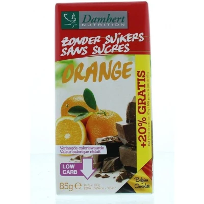 Afbeelding van Damhert Zonder Suikers Chocoladetablet Puur Orange
