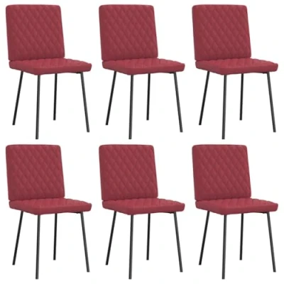 Afbeelding van vidaXL Eetkamerstoelen 6 st kunstleer wijnrood