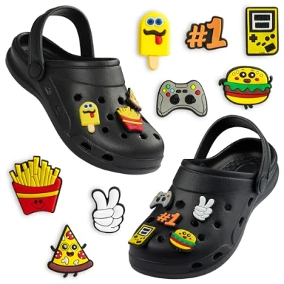 Afbeelding van CityComfort Klompen Jongens Verwijderbare Schoen Charms Tuinschoenen Slip On Enkelband Indoor Outdoor Strand Vakantie Essentials, Zwart, 31.5/32 EU
