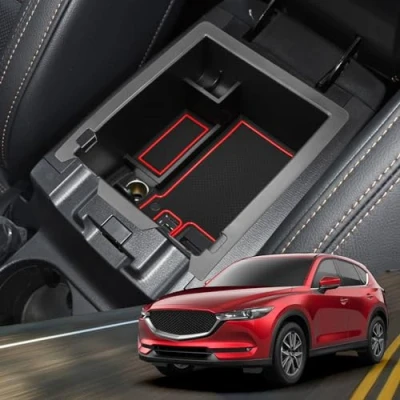 Afbeelding van YEE PIN Middenconsole CX 5 KF 2017 2021 2022 2023 handschoenenvak voor armleuning organizer Mazda cx5 opbergdoos met antislipmat autoaccessoires