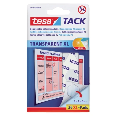 Afbeelding van Dubbelzijdige kleefpads Tesa tack transparant XL 36stuks