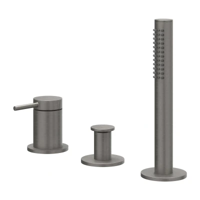 Afbeelding van IVY Bond badrandcombinatie 3 gats Geborsteld Metal Black PVD