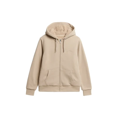 Afbeelding van Superdry Vrouwen Hoodie met Rits en Borgvoering Grijs Grootte: 42