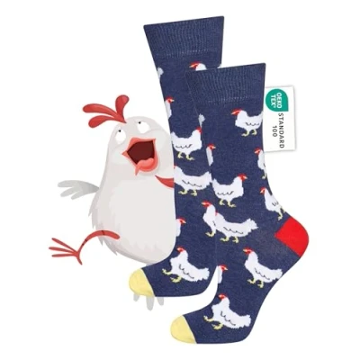 Afbeelding van soxo Warmte Sokken Heren Cadeau Voor Mannen Happy Socks Men 40 45 Kippen