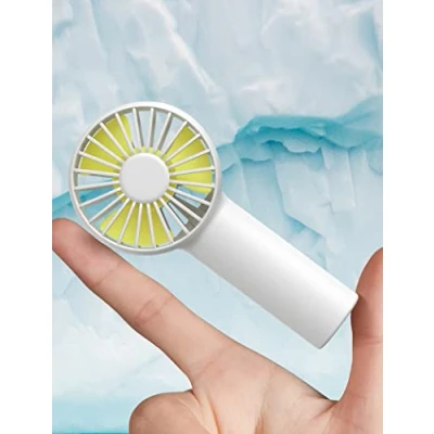 Afbeelding van JISULIFE mini ventilator op batterijen werkende handventilator met 2000 mAh batterij of USB aangedreven persoonlijke ventilator, 3 snelheden, verbeterde luchtstroom, oplaadbare stille