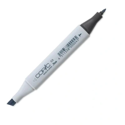 Afbeelding van COPIC Classic Marker Type C 3, cool grey No. professionele lay out marker, op alcoholbasis, met een brede en fijne punt.