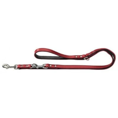 Afbeelding van HUNTER Vernikkeld split leer Basic Training Lead Touw, 13 x 200 cm, Medium, Rood/Nappa Zwart