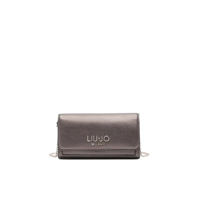 Afbeelding van LIU JO portemonnee schoudertas Caliwen Bifold Wallet Antracite Met. antraciet