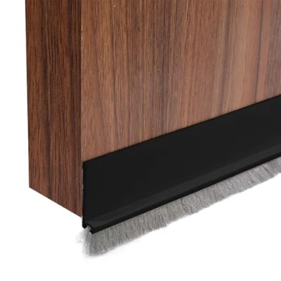 Afbeelding van GGTTNRT Deurborstelstrip, tochtstopper voor deuren, tochtstrip zelfklevende snijbaar, deurafdichting van 100 cm lengte (zwart 53 mm)