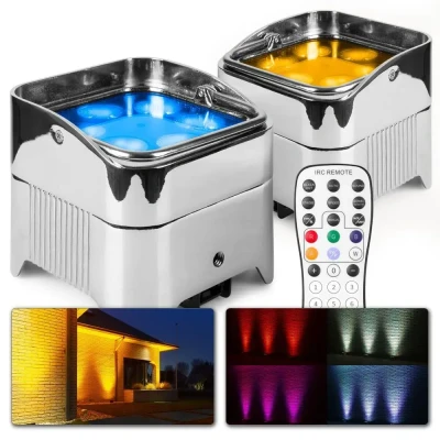 Afbeelding van BeamZ BBP96SC Set van 2 accu uplights met 12W LED&#039;s en draadloze DMX