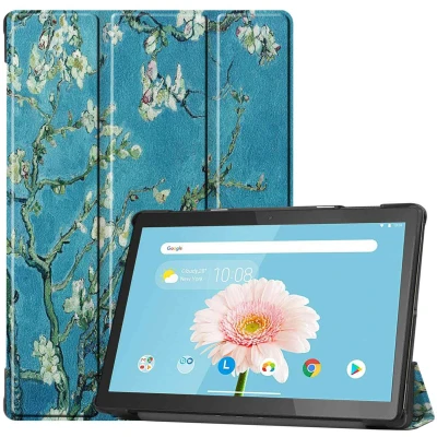 Afbeelding van Lenovo Tab M10 Hoes: iMoshion Design Trifold Bookcase Groene Plant Kunstleder Tablet Hoezen
