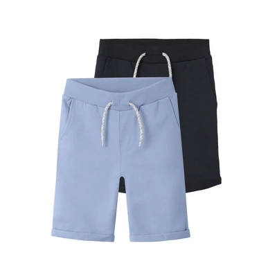 Afbeelding van NAME IT KIDS sweatshort NKMVERMO set van 2 lichtblauw/donkerblauw
