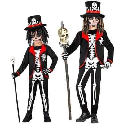 Afbeelding van W WIDMANN MILANO Party Fashion Kinderkostuum Voodoo priester, skelet, Halloween verkleedkleding