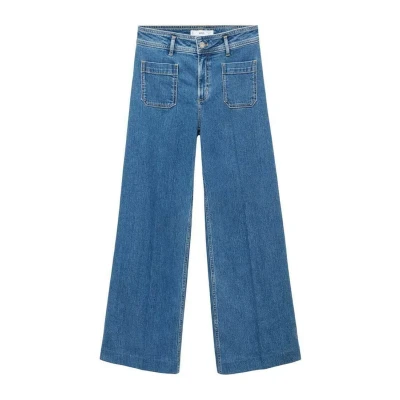 Afbeelding van Mango high waist wide leg jeans medium blue denim