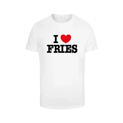 Afbeelding van Mister Tee LOVE Fries Tshirt print, Heren, Maat: Large, White