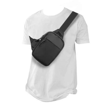 Afbeelding van Borstzak voor heren, lichte sling chst, crossbody tas, waterdichte schoudertas, tas heren/dames, reizen, wandelen, fietsen, hardlopen, zwart, S, L, XL