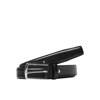 Afbeelding van JACK &amp; JONES leren riem JACCHRISTOPHER zwart